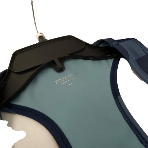 YogaWorks Womens Camo Scoop Neck Racerback Brami Tank Top Small Blue Gray - Picture 4 of 4